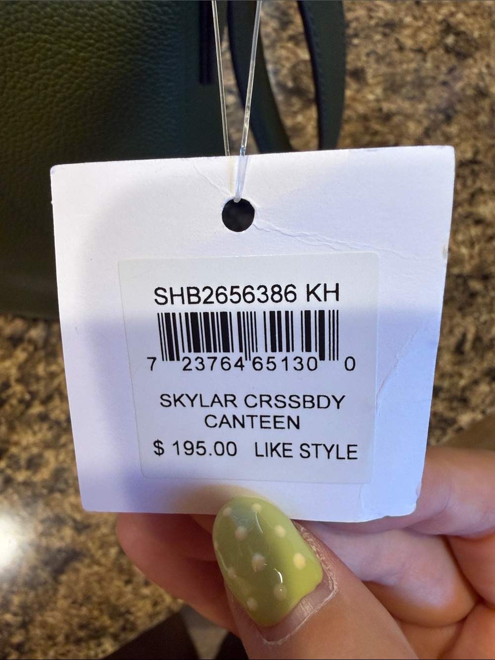 Fossil Olive Green Pebble Leather Crossbody with Matching Wallet - Picture 4 of 5